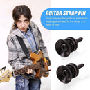 2x Guitar Pegs Anti-slip Strap Buckle Locking Pin for Bass Ukulele (Black)