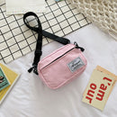 Fashion Women Canvas Patchwork Crossbody Phone Bag Mini Handbags (Pink)