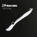 5pcs Artificial Soft Loach Fishing Lures + 5pcs Barbed Jig Hooks (White) Newly