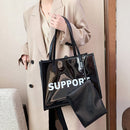 Women Transparent Handbag Pouch Composite Bags Stylish Large Tote Underarm Bag