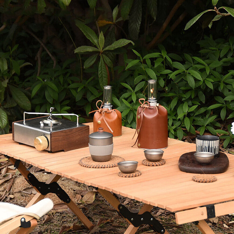 Camping Gas Bottle Protective Cover Retro Leather Sleeve (Coffee 350x112mm)