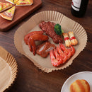 50pcs Air Fryer Parchment Liners Wood Pulp Steamer BBQ Baking Paper (Brown)