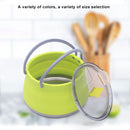 Outdoor Folding Silicone Kettle Portable Mini Boiling Pot w/ Handle (Green)
