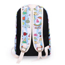 7pcs/Set Women/Men Food Print Canvas Backpacks Stationery Shoulder Bags (H)