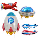 Favors Outer Space Plane Spacecraft Foil Balloons Inflation Theme Party Supply
