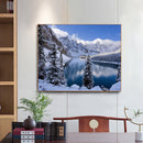 Mountain Lake Frameless Oil Paint by Numbers Kit Handpainted Canvas Picture