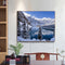 Mountain Lake Frameless Oil Paint by Numbers Kit Handpainted Canvas Picture