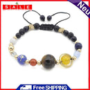 Occitop Fashion Unisex Women's Men's Planet Bead Bangle Adjustable