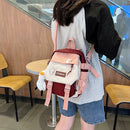 Preppy Style Women Cartoon Contrast Color Knapsack Girls Cute Large Handbags