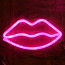 Indoor LED Neon Sign Night Lights Lips Lamp Party Wall Decor Light (Pink) Newly