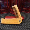 Pocket Wooden Folding Beard Mustache Comb Hair Brush Tooth Antistatic Wide E3L2
