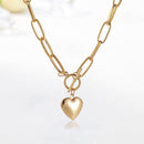Metal Love Heart Pendant Necklace Women Simple Chain Neck Choker Jewelry Newly