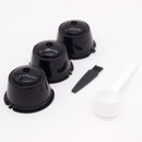 3pcs Coffee Capsule Filters Refillable Coffee Cups for Dolce Gusto (Black)