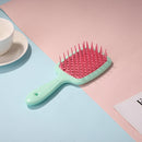 Wide Teeth Air Cushion Comb Scalp Massage Salon Hair Brush (Green pink) Newly