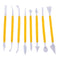8PC/Set Embossing Double Head Plastic Ceramic Sculpture Clay Tools Fondant Kitchen