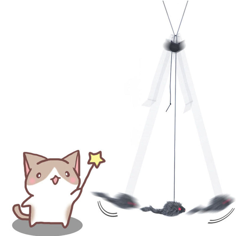 Cat Self-hey Teaser Toys Kitten Scratch Rope Mouse Door Hanging Kitty Stick