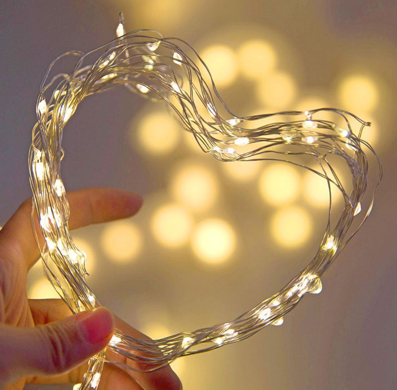 Wire Christmas Garland Lamp Outdoor String Lights Fairy LED Decorative Light