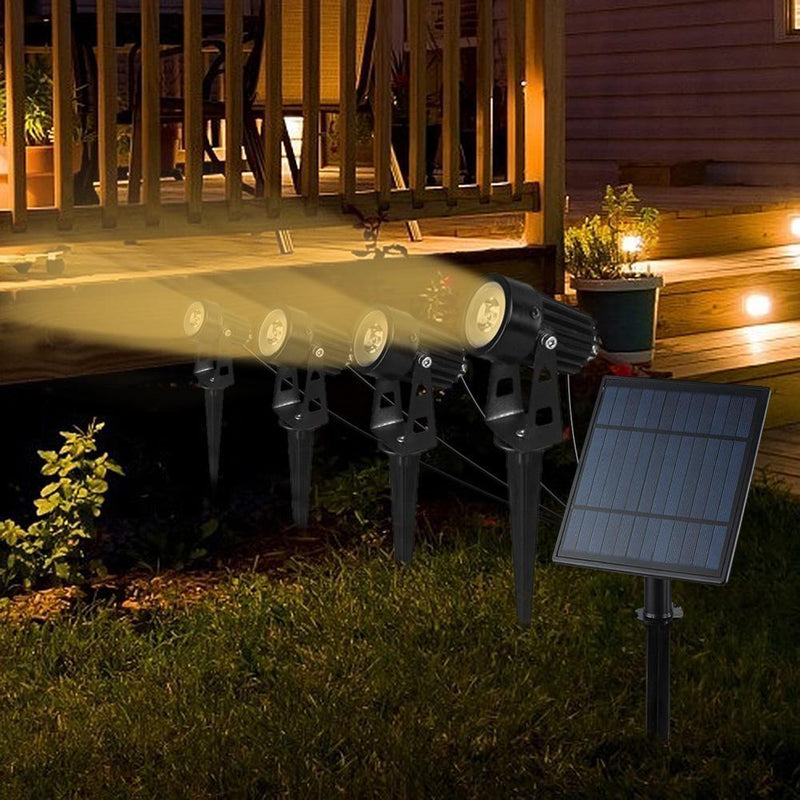 Solar Spike Spot Lights 4W Outdoor Garden Lawn Led IP65 Lamps (Warm White)