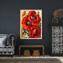 5D DIY Full Round Drill Diamond Painting Blooming red flowers Drawing