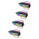 4pcs Colorful Rocket Shaped Aluminum Car Wheel Tire Valve Stem Caps Covers