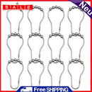 12pcs Metal Curtain Rings for Bathroom Glide Rollerball Shower Hook Drapery Clip