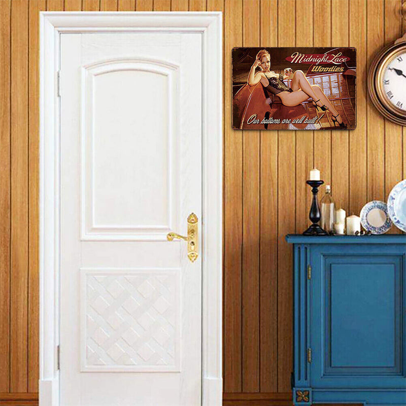 Sexy Lady Retro Metal Plate Tin Sign Plaque Wall Art Poster for Club (1)