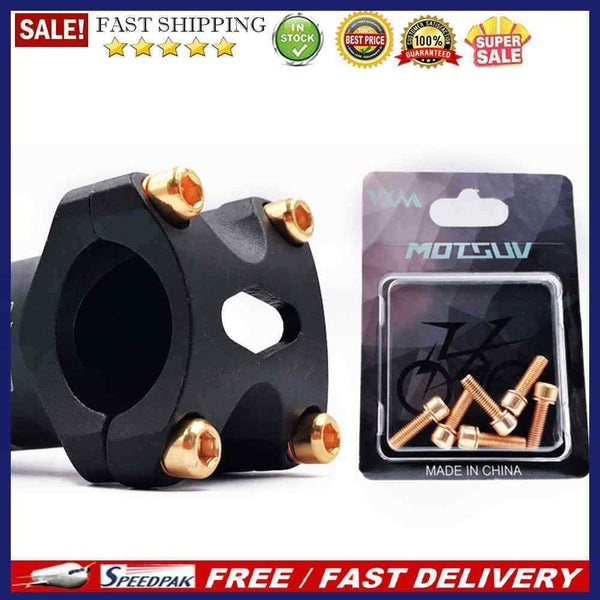 6x MTB Stem Bolts M5x18mm Titanium Plated Allen Hex Head Stem Screws with Was