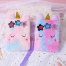 Fashion Children Cartoon Print Plush Coin Purse Fluffy Phone Messenger Bags
