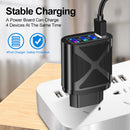 4 Port Luminous USB Mobile Phone Charger Travel Adapter Quick Charge Facility