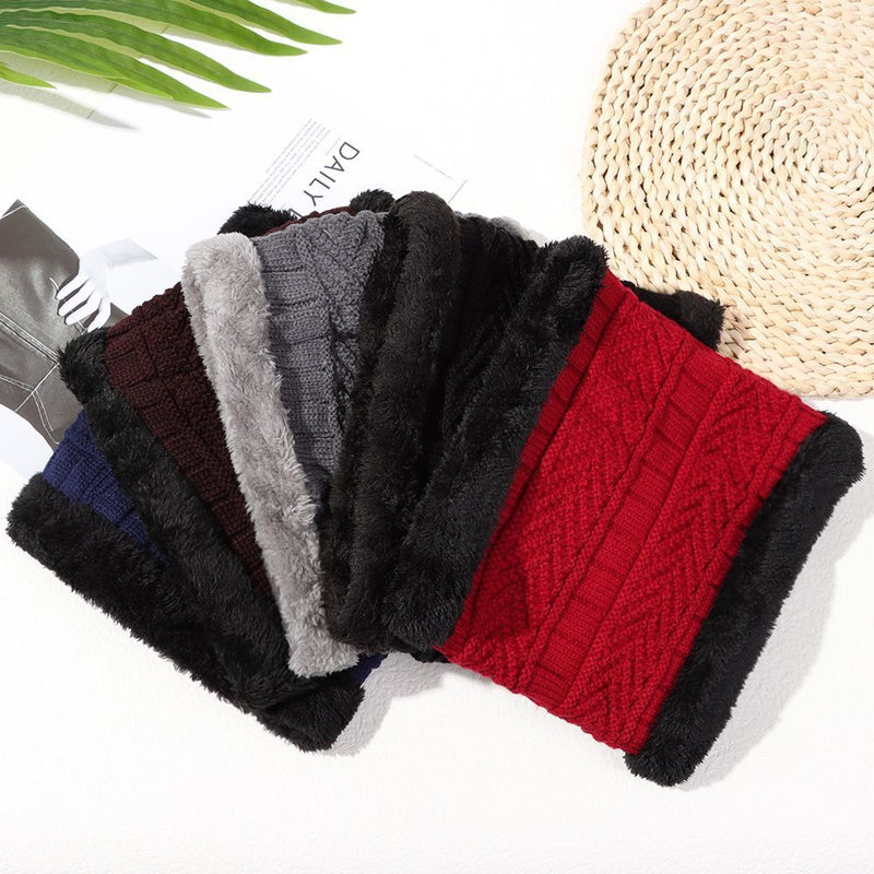 Windproof Neck Warmer Beanie Hat Neck Scarf Knitted Hat Muffler Hat Scarf Set