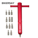 BIKERSAY 2-8Nm Adjustable Torque Wrench Bike Spanner Hand Tools Kit (Red)