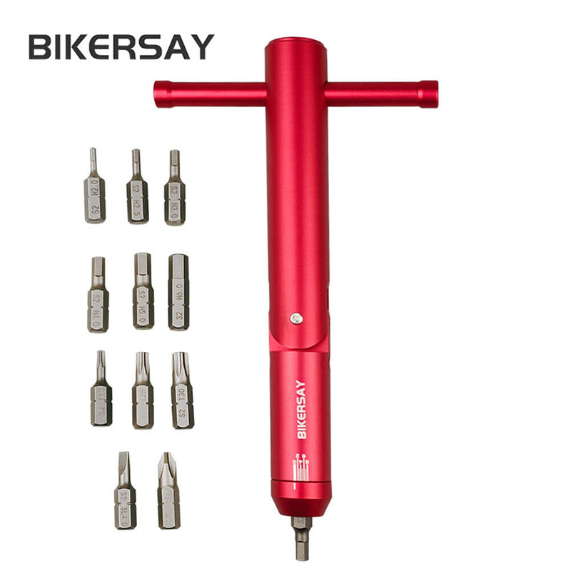 BIKERSAY 2-8Nm Adjustable Torque Wrench Bike Spanner Hand Tools Kit (Red)