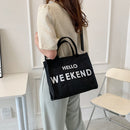 Women Canvas Shoulder Bag Large Capacity Letter Crossbody Messenger Handbags