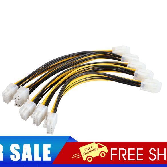 5x ATX 4 Pin Male to 8 Pin Female EPS Power Cable Adapter CPU Power Supply
