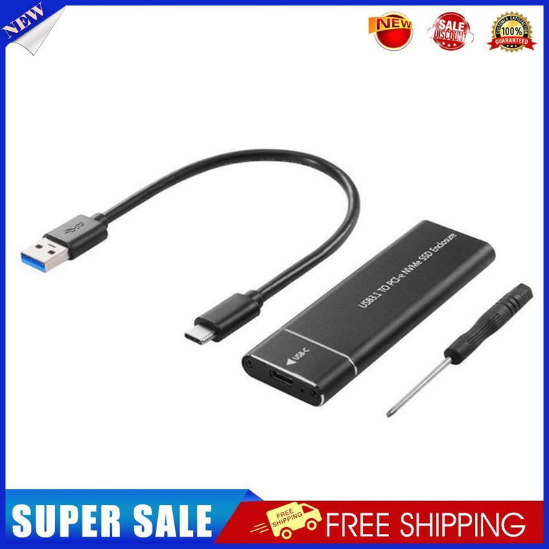 USB Type-C M.2 NVMe SSD Enclosure M-Key PCI-E Case (Black USB-A to USB-C)