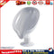 Leaf Shape Soap Box Drain Stand Suction Cup Punch-free Holder (Short Grey) Newly