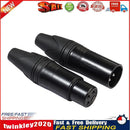 1 Pair XLR 3Pin Male Female DIY Audio Cable Connectors Solder Plug (Black) Newly