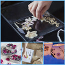 6pcs Dried Flower Material Packages Real Pressed Dry Flowers & Tweezer Kit