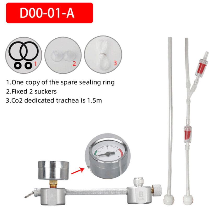 Aquarium DIY CO2 Generator System Kit Carbon Dioxide Reactor with Check Valve