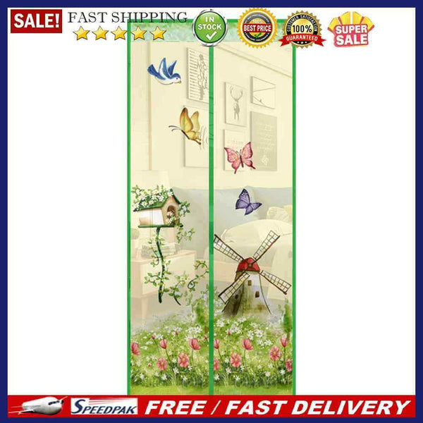 Magnetic Curtains Door Screen Anti-Mosquito Curtain Mosquito Net(Green)