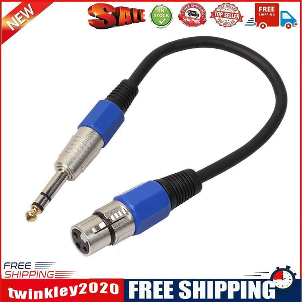 3P XLR Female Jack to 1/4\\\" 6.35mm Male Plug Stereo Microphone Adapter Ca