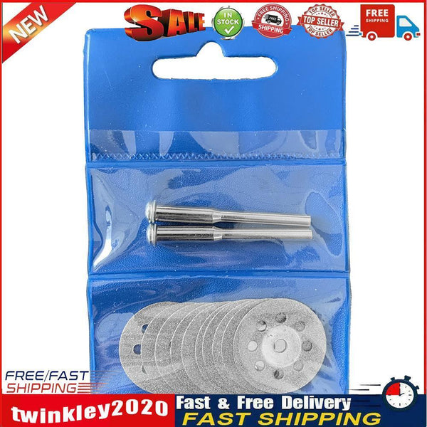 Steel Diamond Cutting Discs Thin Durable Rotary Saw Blade (10pcs 2 Rod) Newly