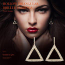 Ladies Hollowed Drop Earrings Women Rhinestone Triangle Dangle Ear Hook Jewelry