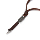 Gifts Handmade Punk Jewelry Men Leather Chain Necklace Arrow Pendant Choker