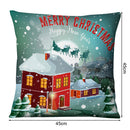 Linen Snow House Pattern Car Cushion Decorative Cover Sofa Throw Pillow Cases