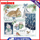 14CT Christmas Counted Partial Cross Stitch Embroidery DIY Cotton Needlework