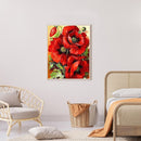 Oil Paint By Numbers Picture DIY Drawing Red Flower Acrylic Paint Decor Art