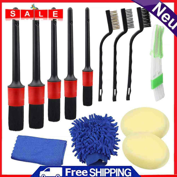 13pcs Car Automobile Detail Cleaning Brush Cleaner Air Outlet Rim Dust Remover
