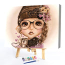 Coffee Girl Oil Paint By Numbers Kits Canvas Picture Wall Art DIY Craft