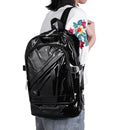 Women/Men PVC Clear Waterproof Backpacks Teen Hologram Schoolbags/Black